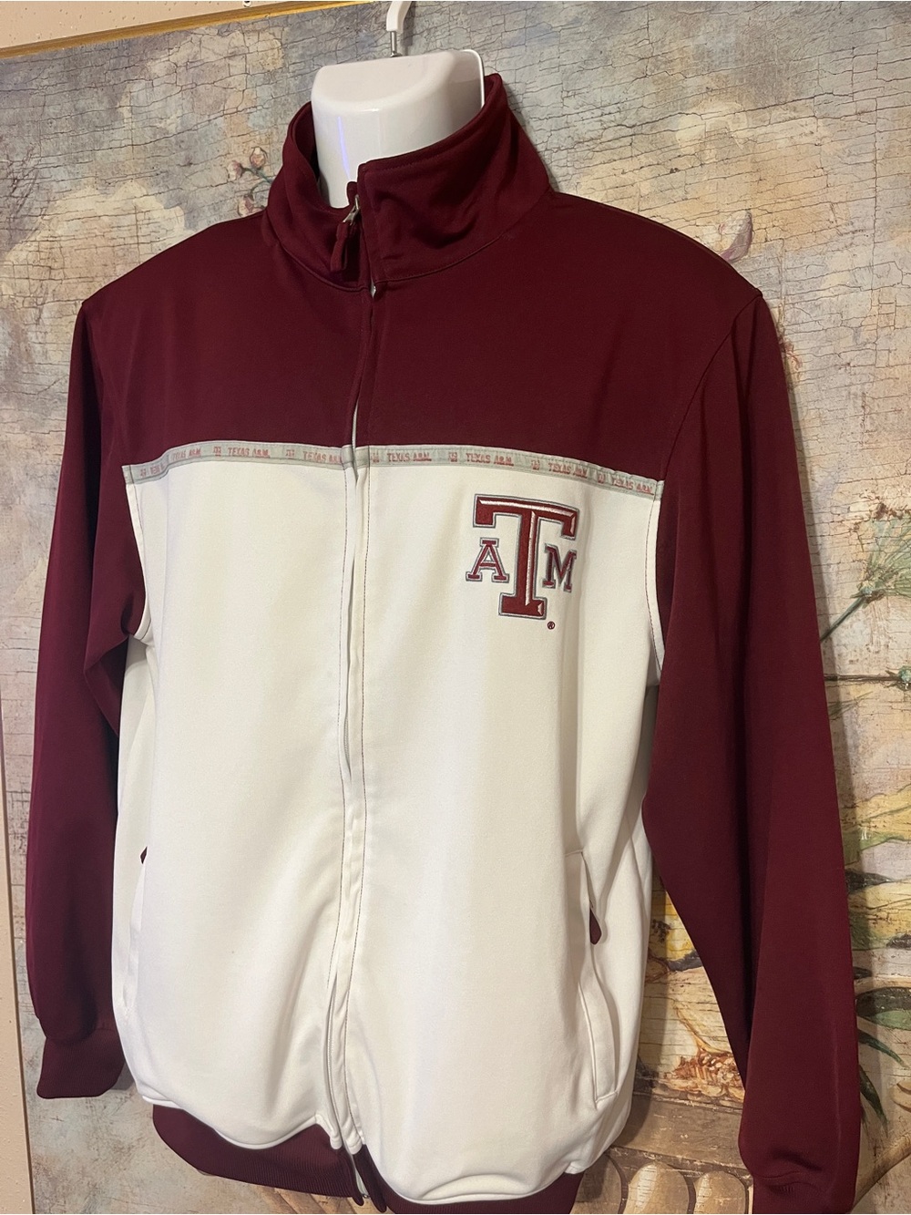 Sz M Spike Sports A&M Varsity Track Jacket